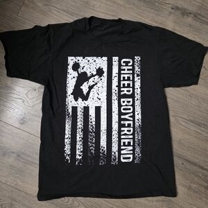 Cheer Boyfriend Graphic Tee - Black